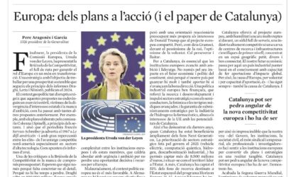 A La Vanguardia: “Europa: dels plans a l’acció (i el paper de Catalunya)